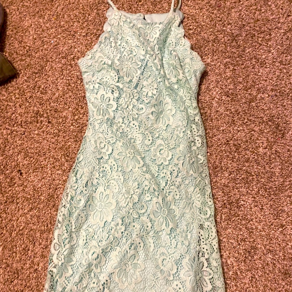 Teal blue dress
